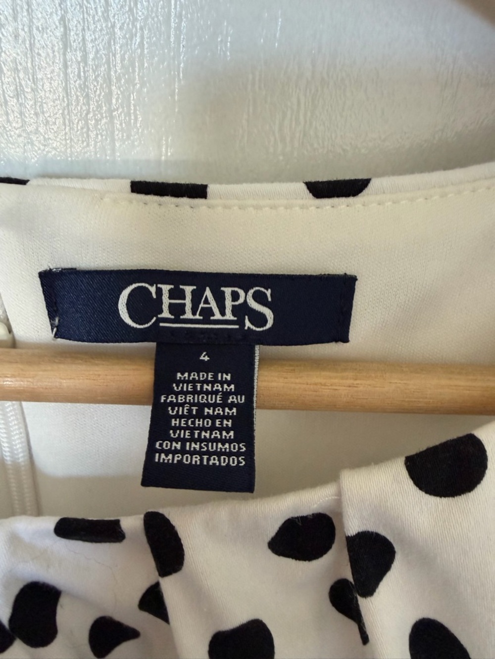 Chaps White Sleeveless Polka Dot Midi Dress - Picture 4 of 5